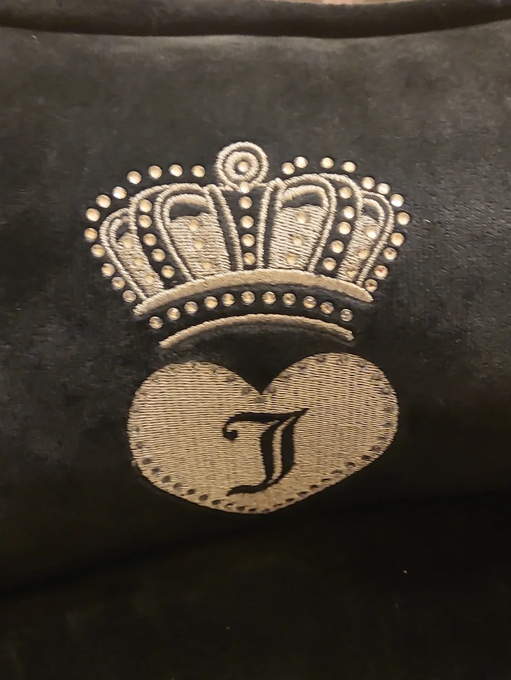 Juicy Couture Black Plush Velvet Pet Lounger